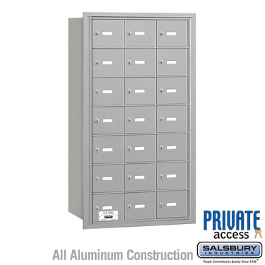 4B+ Horizontal Mailbox - 21 A Doors - Aluminum - Rear Loading - Private Access